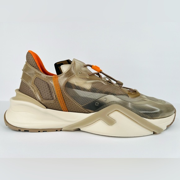 FENDI Flow FF Nylon Transparent Mix Media Logo Sneakers UK 11 - US 12 - EU 45 - Picture 3 of 14